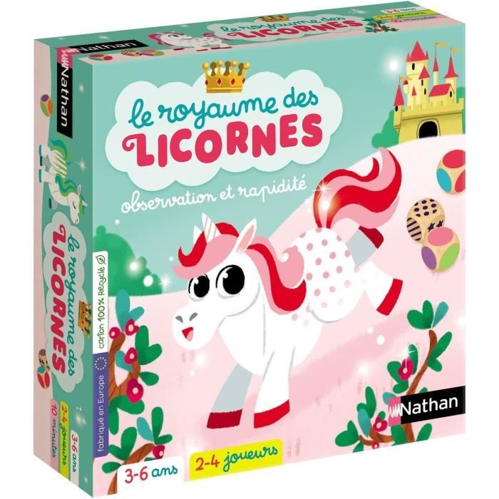 Le Royaume des Licornes - Jeux de société Famille et Enfants - De 3 à 6 Ans - 2 à 4 Joueurs - Nathan