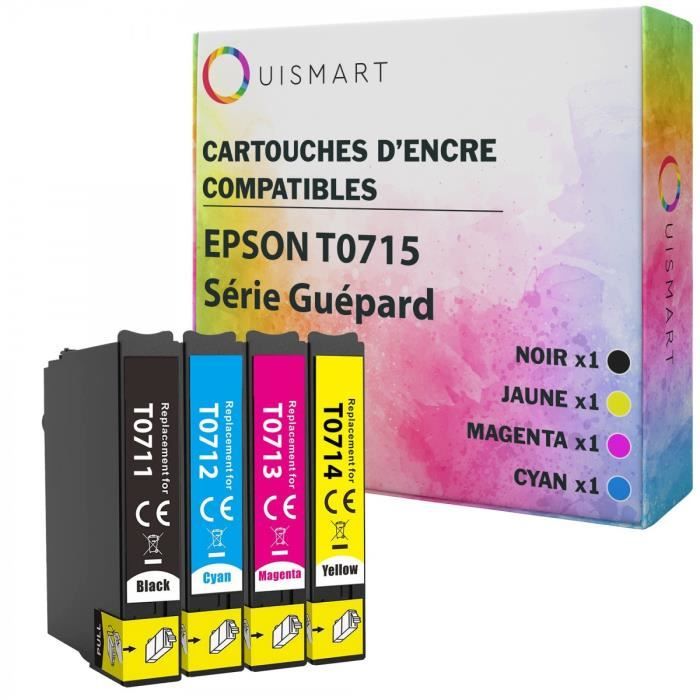 Pack De Cartouches D'encre Compatibles Pour Epson T711 à T715 - Non OEM, Couleur Cyan