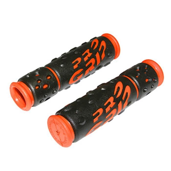 POIGNEE VTT PROGRIP 953 NOIR-ORANGE Ø22mm L122mm (PAIRE)