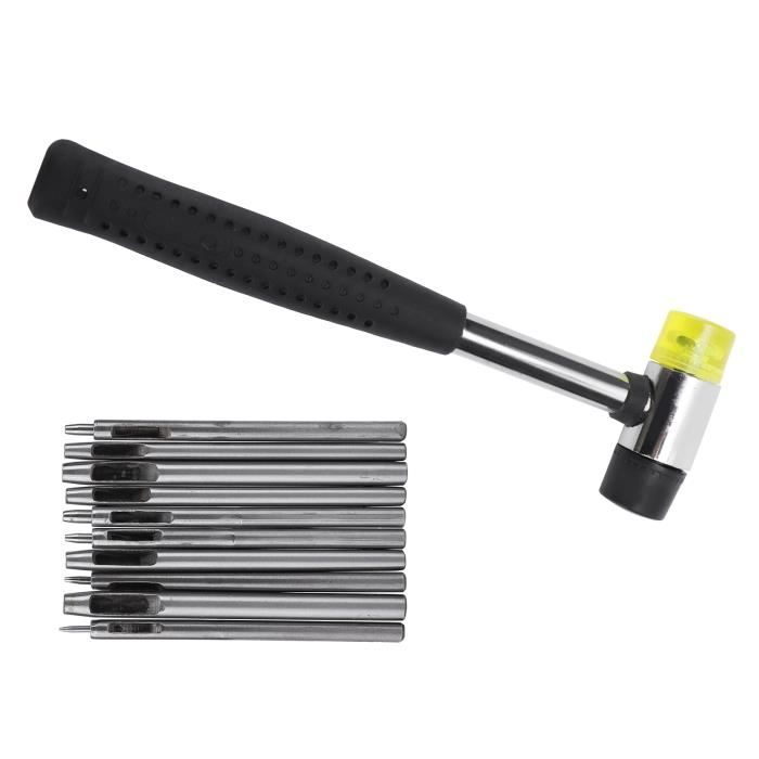 Set 7 Poinçons Circulaires Pour Cuir - Diamètres 20 à 50 Mm, Acier - Pour Découpe Cuir, Carton, Travaux Manuels