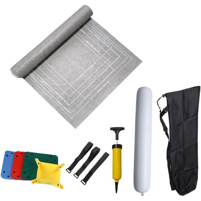 TINYOUTH Alfombrilla Antideslizante Para Puzzles De 1000-2000 Piezas, De Fieltro De 1,5 Mm, Con Inflador, Correas Y 4 Bandejas, Color Negro/Gris