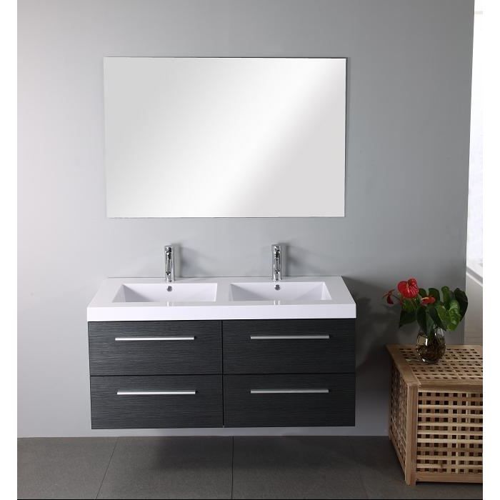 Meuble Double Vasque Cascade 120cm Gris Achat Vente Salle De