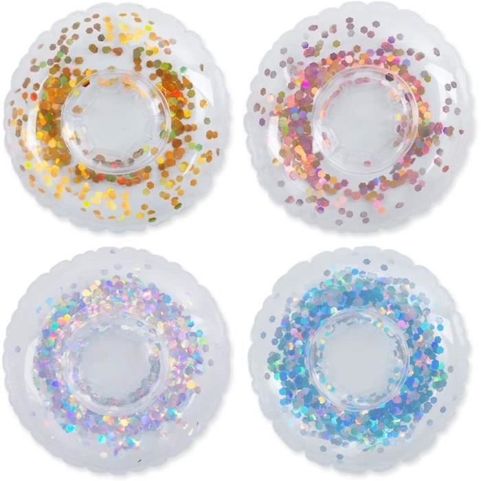 4 porte-gobelets bleus pour piscine hors sol, poteaux ronds ≤5 cm, anti