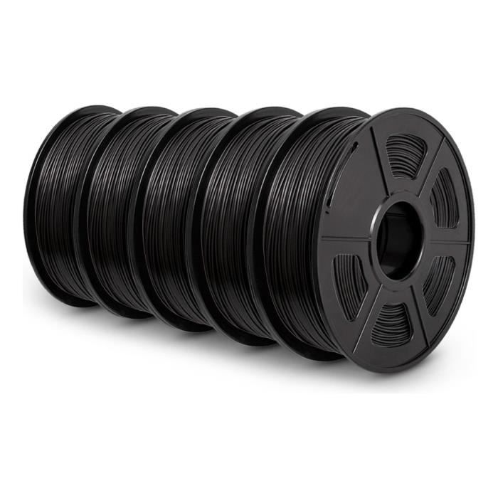SUNLU PLA PLUS-PLA+ FilamentA pour imprimante 3D, 1,75mm, Noir, Bobine, 5 kg