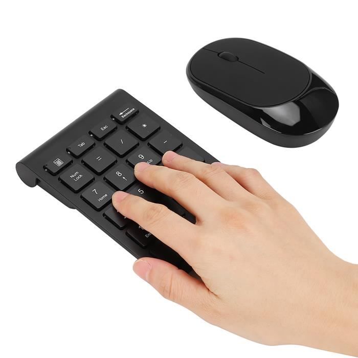 Ensemble Clavier Et Souris Sans Fil MOOJAY Ultra-Mince - Silencieux, 2.4G USB, Avec Tapis De Souris (Gris Noir)