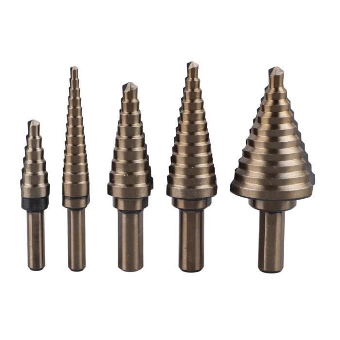 Lot De 3 Forets étagés Coniques HSS - Taille 4-12mm, 4-20mm, 4-32mm, Pour Métal, Bois, Plastique