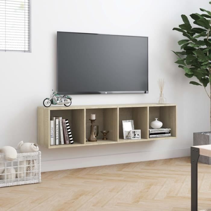 Meuble TV Avec 2 Portes Et 2 étagères - Dimensions 120x39x63 Cm, Portes
