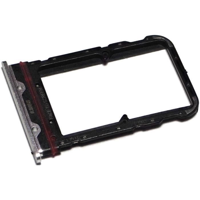 Tiroir Carte SIM pour Xiaomi Mi Note 10 Lite (M2002F4LG), Support Dual-Nano-SIM, Remplacement Original, Blanc