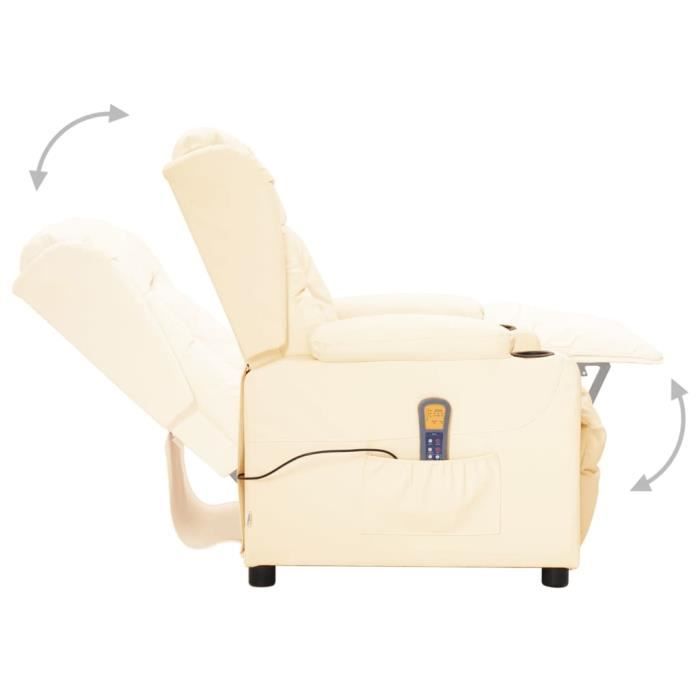 Fauteuil inclinable de massage électrique Marron foncé Tissu - Fauteuil