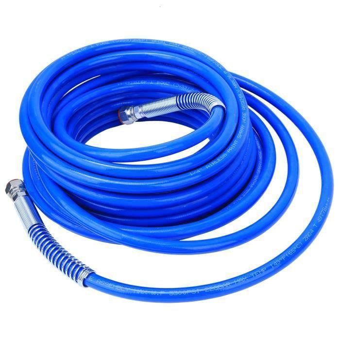 WOOLUCK® 30M x 1/4 Tuyau de Pulvérisation Airless, avec connecteur, Tuyau Haute Pression pour Pulvérisateur de Peinture Airless