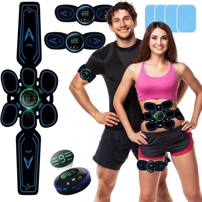 Stimulateur Musculaire Abdominal Rechargeable EMS - 8 Modes, 19 Intensités, Pour Raffermir Ventre Et Muscles