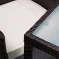 Deuba | Salon de jardin - Ensemble 8+1 • brun, polyrotin | 8 chaises empilables • table avec plateau en verre dépoli | Meuble,-1