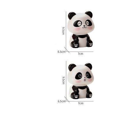 Respicefinem Panda Solaire Hochement De Tête – Porte-Bonheur Souriant, Énergie Solaire, Hauteur 85 Mm