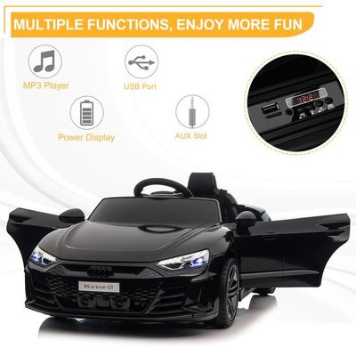 Baroni Home – Voiture électrique Enfant Audi R8 Sport – 12V, Siège Cuir, Portes Ouvrantes, Télécommande Parentale – Blanc
