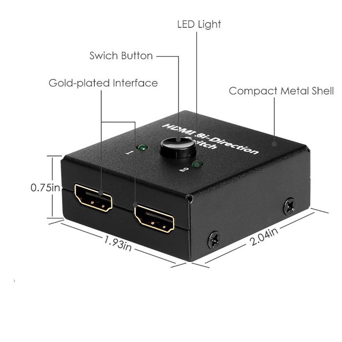 Commutateur HDMI 4K 3 Ports SOWTEC Plaqué Or - Répartiteur HDMI
