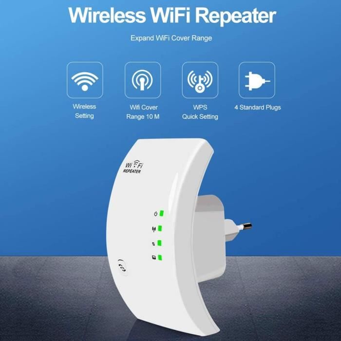 Amplificateur WiFi Repeteur Booster de signal sans fil WiFi extender 300M  WLAN 802.11n/g/b - Cdiscount Informatique