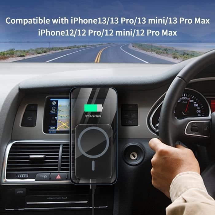 Chargeur Induction Voiture Magsafe HaloLock, Compatible avec iPhone 13-13  Pro-13 mini-13 Pro Max-12-12 Pro-12 Mini-Pro Max, [98] - Cdiscount  Téléphonie