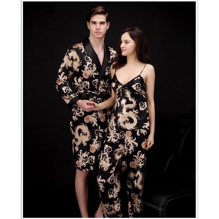 Robe de chambre homme satin soie sale