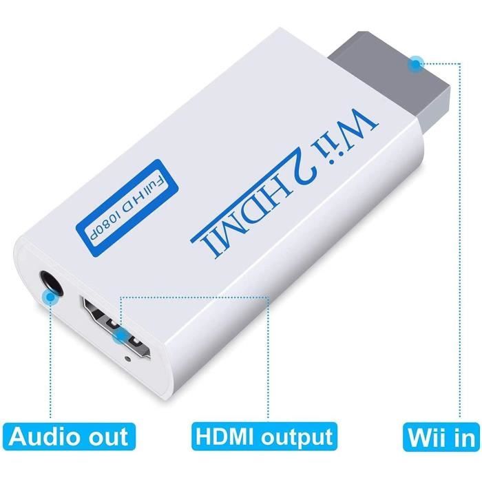 Convertisseur Wii vers HDMI pour Appareil Full HD, Adaptateur Wii HDMI avec  Prise Audio 3,5 mm et Sortie HDMI 1080p 720p Compat A99 - Cdiscount TV Son  Photo
