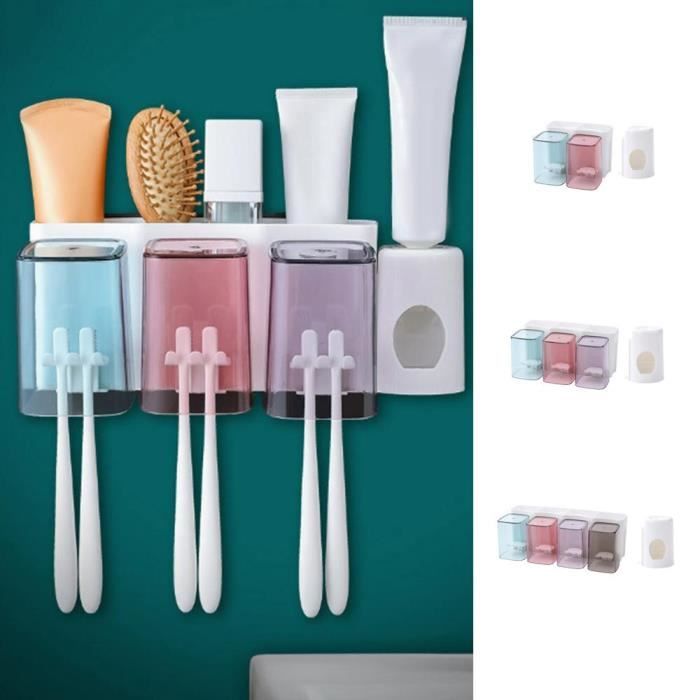Gobelets de salle de bain,Distributeur automatique de dentifrice, gobelet  de bain de bouche, accessoires de - Type WHITE-3 cups - Cdiscount Maison