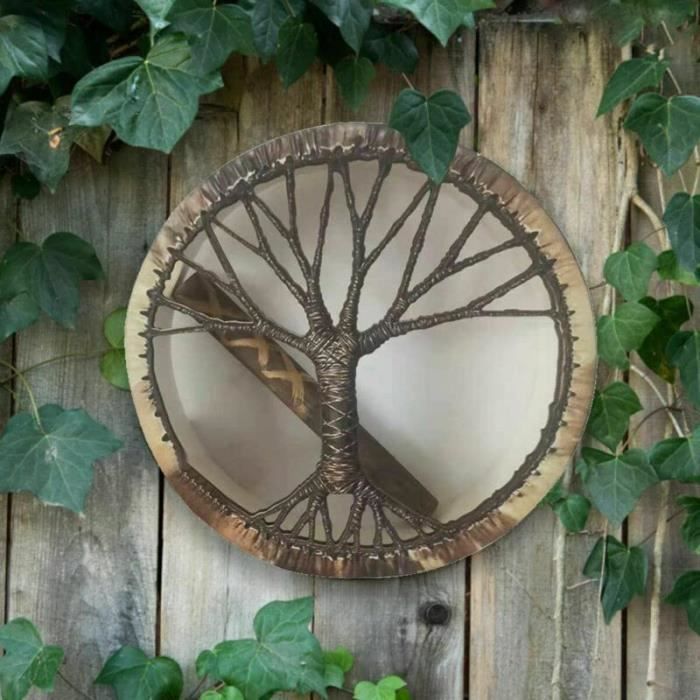 Tambour Chamanique Tambour Sibérien Tambour Musical Spirituel Avec Arbre De Vie Ornement Fait Main Decoration De Jardin Pour La Maison 2525cm 85931672