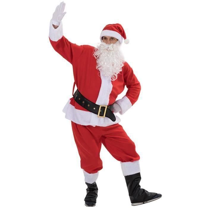 Costume De Père Noël Rouge 9 Pcs Costume De Déguisement Adultes/hommes De  Noël à Prix Carrefour