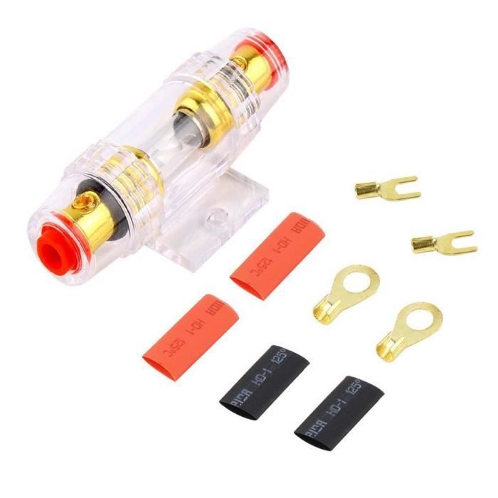 ETON PCC 10 - Kit de câbles de connexion d'alimentation de haute qualité 10 mm² pour installation d'amplificateurs de voiture et caissons de basses actifs, kit de câbles d'alimentation avec fusibles