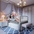 Aufun Barrière de lit pour enfant avec barrière de lit à levage vertical avec renfort pour tout-petits dormant-200 cm-2