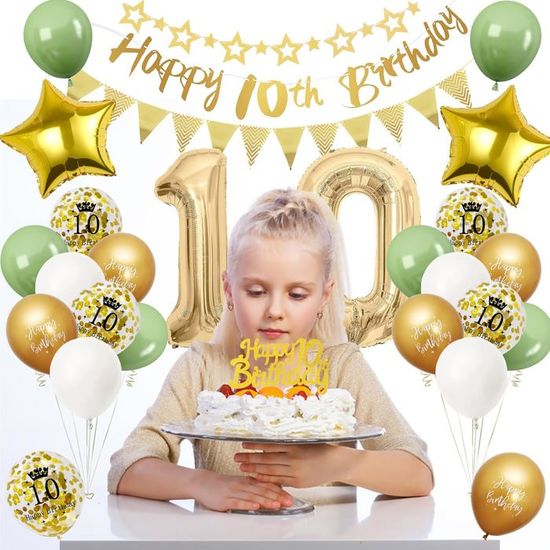 Ballon 12 Ans Garcon Fille Anniversaire Décoration Noir Or