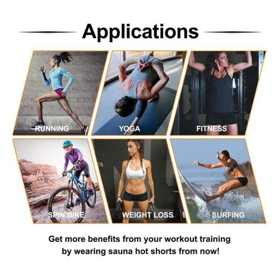 Short De Sudation Sauna Homme – Taille Haute, Matière élasthanne/PU, 2 Poches, Pour Amincissement Et Fitness