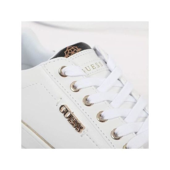 Basket Guess Femme Guess Beckie Guess Blanc cuir Chaussure Guess Blanc Cdiscount Chaussures