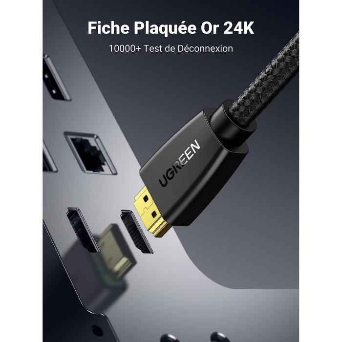 UGREEN Câble HDMI 4K Ultra HD Cordon HDMI 2.0