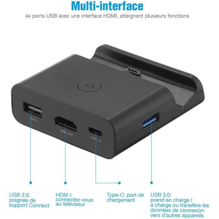 Station d'accueil pour Nintendo Switch OLED, station d'accueil TV portable  avec port HDMI USB 3.0 et chargement USB C, station d'accueil de voyage