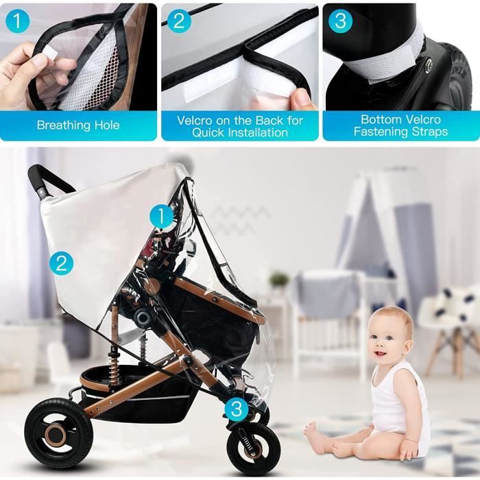 Pluie Cosy Universel pour Siege Auto Bebe, Fenêtre de Contact