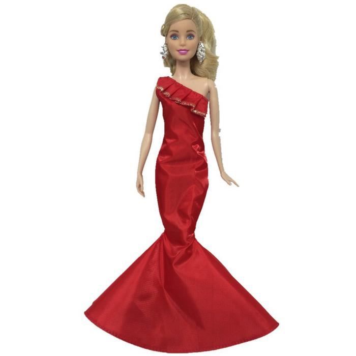 Mode Robe De Soir e Mariage Sir ne pour 30cm Poup e Barbie Rouge