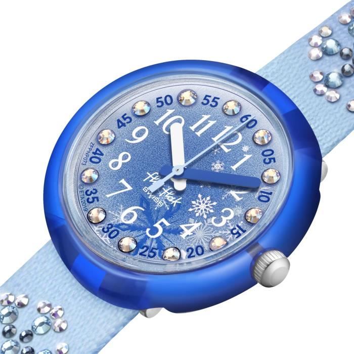 Fille FLIK FLAK Montre enfant Flik Flak Frozilicious Couleur de la matiere Bleu Achat vente montre Mixte Enfant Tissu Cdiscount