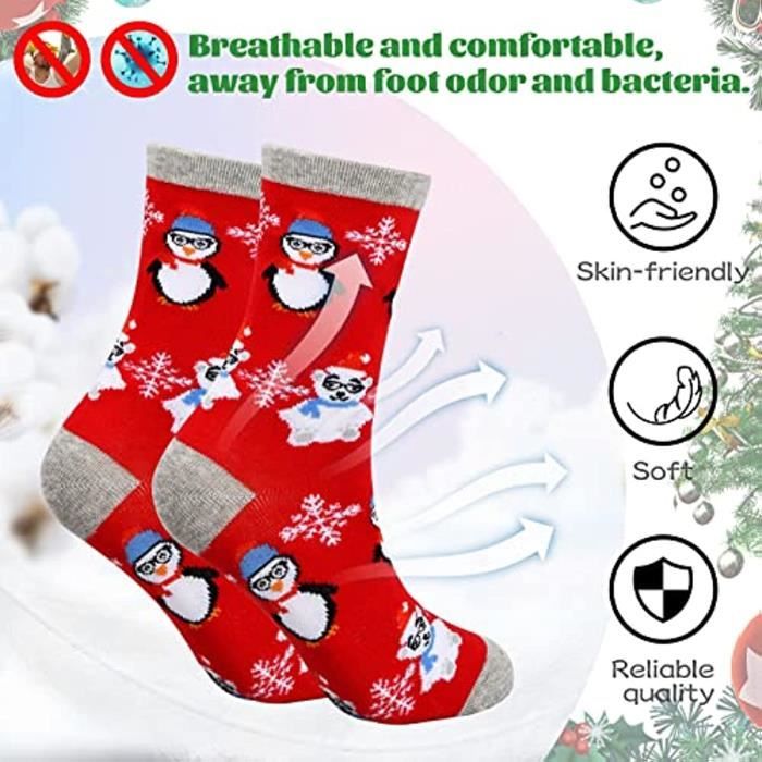 6 Paires Chaussette de Noel Femme Chaussettes d Hiver en Coton Multicolor Chaussettes de Noel Femmes Fantaisie epaisses EU 36 41 Multicolore Cdiscount Pret a Porter