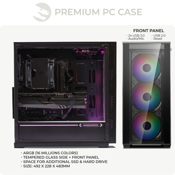 PC Gamer, Intel i7, GTX1650, 2To HDD, 16 Go RAM,2