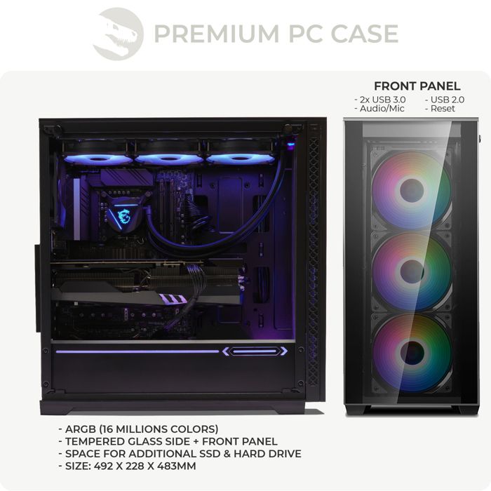 PC Gaming, AMD Ryzen 7, RTX 2080Ti, 250Go SSD2