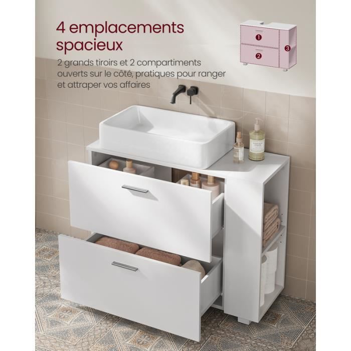 Boîte à Tiroirs Transparente 2 Tiroirs - 38x37x32 Cm, Empilable, Rangement Bureau Ou Maison - 9