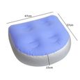 Marqueune-Coussin de spa gonflable pour baignoire - Accessoires de spa - Doux - Tapis de massage - Pour adultes et enfants - Bleu-3