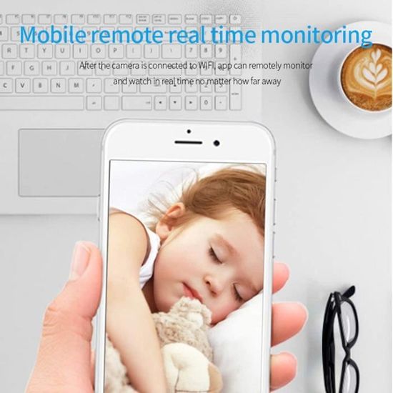 Mini Caméra Espion WiFi 1080P - Vision Nocturne, Grand Angle 150° - Pour Surveillance Intérieure/Extérieure, Bébé - 5