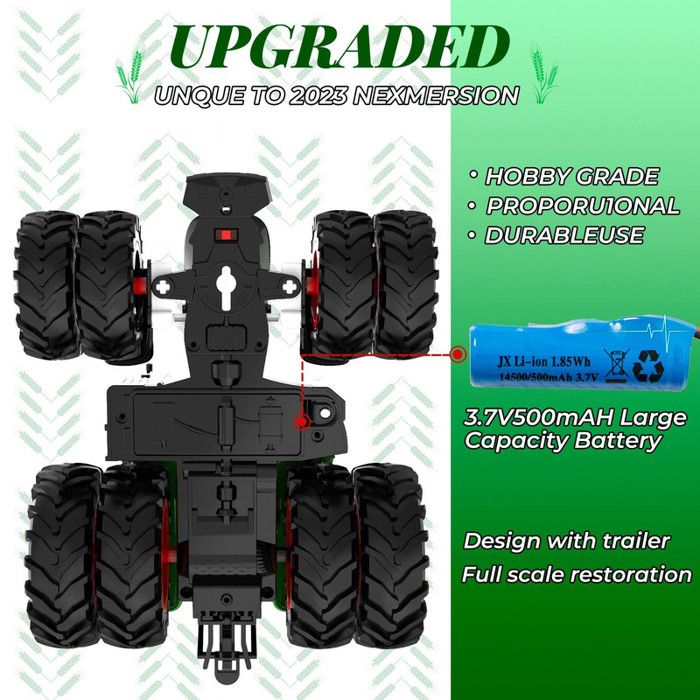 Rc Tracteur Tracteur Télécommandé BuzzoXerex Avec Remorque Et Vache - Jouet Ferme Tracteur Enfant 2 Ans