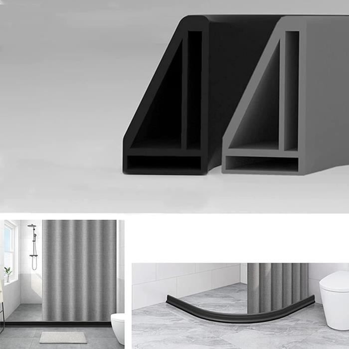 Barrière De Douche Silicone 2m Pliable - Anti-débordement, étanche, Anti-moisissure, Pour Baignoire, Douche, Cuisine, Blanc - 4
