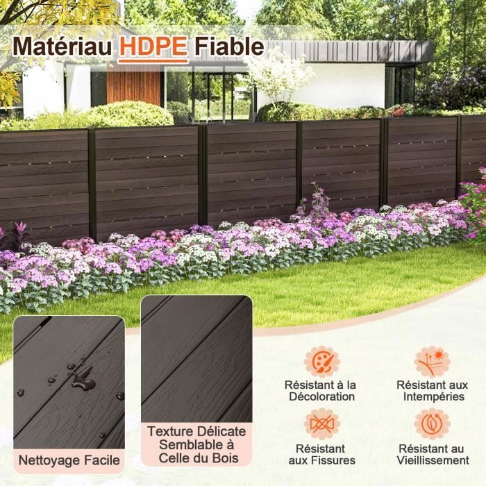 Clôture De Jardin FXW - 14 Panneaux + 2 Portails, 61 Cm Haut, 9 M Long Total - Métal Revêtu Poudre Noir