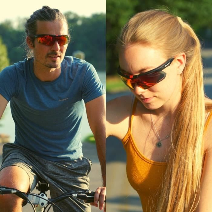 Lunette de Soleil Sport - Lunettes Soleil Protection UV400 - Lunette Sport  Vélo VTT Cyclisme Running Extérieur - Taille L - Achat / Vente lunettes de  soleil Mixte Adulte - Cdiscount