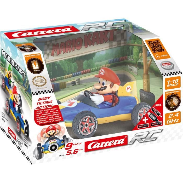 Voiture radiocommandée Mario Kart Mach 8 - CARRERA-TOYS - Mario