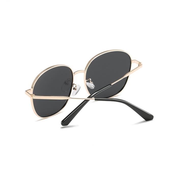 Lunettes de soleil femme métal irrégulier polarisées grosse boite