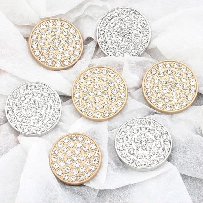 12 Gros Boutons Dor?�s Mercerie Pour Blazer M?�tal ?? Coudre Avec Strass,Couvre Bouton Couture De 