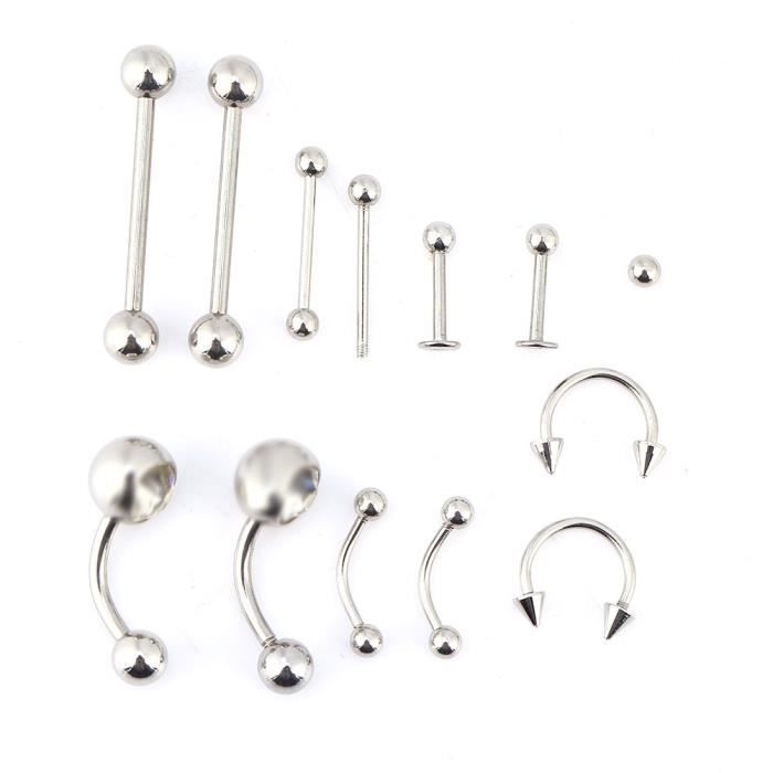 Kit Modèles Piercing En Silicone - Oreille, Nez, Bouche, Langue, Nombril - Pour Apprentissage Ou Présentation Bijoux - Couleur Peau Claire